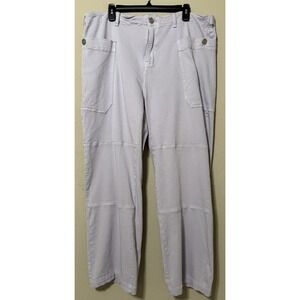 Lola Jeans Womens 36 Wide Leg High Rise Cargo Pockets Purple Lavender Sz. 16‎